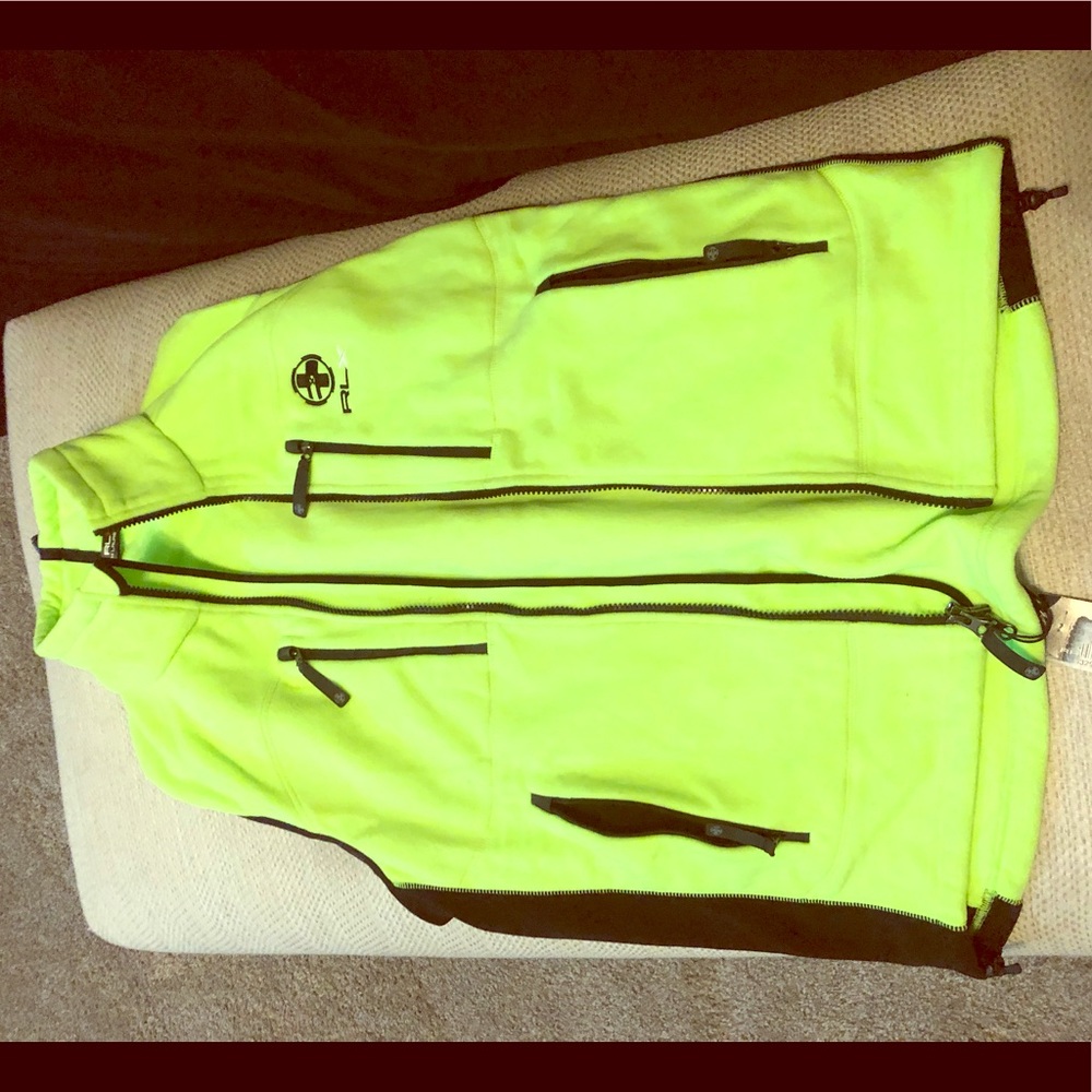 Ralph Lauren polar fleece neon green vest NWT
